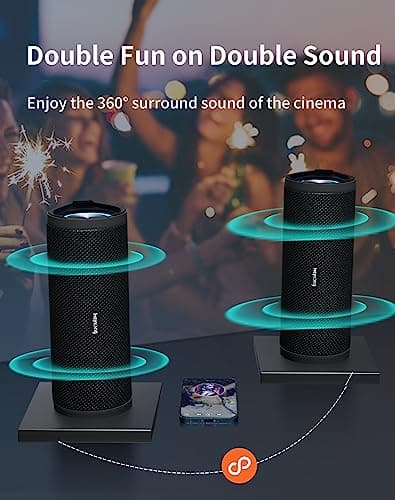 HEYSONG Portable Bluetooth Speaker, Waterproof Outdoor Speakers with LED Light, Enhanced Bass, IPX7 Floating, 40H Play, TF Card, True Wireless Stereo for Party, Shower, Biking, Gifts for Men — view 5