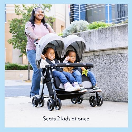Graco DuoRider Lightweight Double Pushchair, Suitable from Birth to Approx. 3 Years, Steeple Gray Fashion — view 5