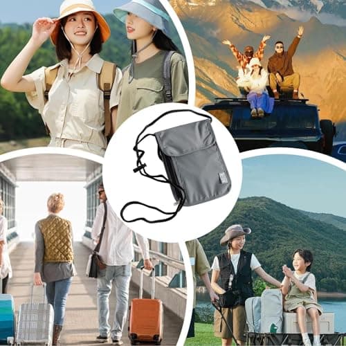 R F I D Blocking Pouch, Waterproof R F I D Nylon Storage Bag ID Bag Anti-Theft Brush Shield Hanging Neck Chest Bag Anti-Magnetic Card Document Storage Bag, R F I D Bag Pouch, R F I D Bag Waterproof — view 4