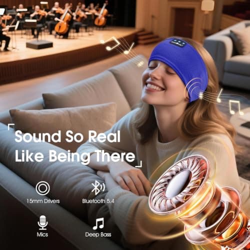 MUSICOZY Sleep Headphones Headband for Side Sleepers Cool & Breathable Mesh — view 6