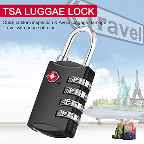 ZHEGE Suitcase Lock, TSA Approved Luggage Lock (Black) — view 2