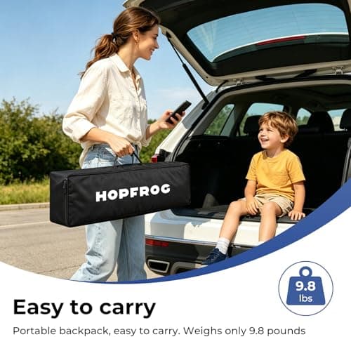 HOPFROG 120 Inch Projector Screen with Stand, 4K HD Wrinkle-Free Portable Movie Screen, 5-Min Easy Setup for Outdoor Backyard Movie Nights & Camping, Includes Carry Bag & Windproof Sandbags — view 4