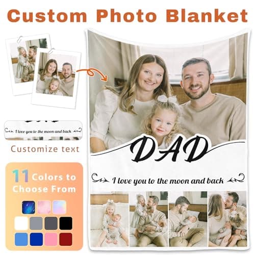 Bemaystar Personalised Photo Blanket for Dad | Customised Blanket with Photos for Dads, Grandads and Husbands | Best Papa Gifts — view 3