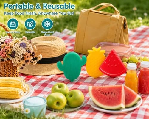 Mini Freezer Blocks Ice Packs Cooler Bags Reusable Cooling Packs For Lunch Boxes Coolers Compact Freezer Drinks Fresh Assorted Design Ice Packs For Food Storage Travel Picnic Camping (Pack Of 3) — view 5