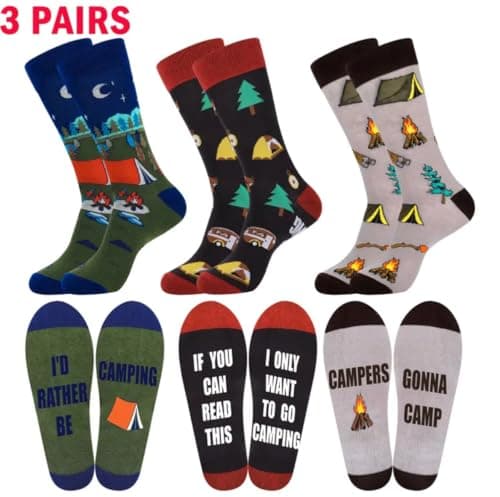 Camping Socks. 3 Pairs of Camping Socks in a box. UK Size 7-10. Camping Gift. — view 2