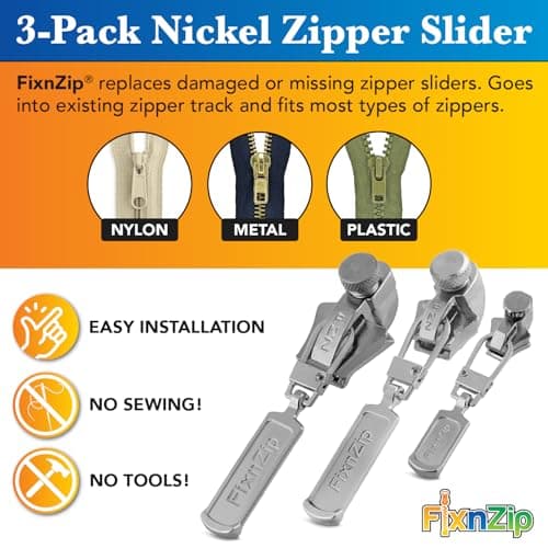 FixNZip® Zipper Repair Kit - 3 Pack - Nickel — view 2