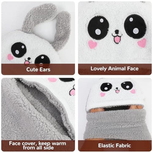 AYPOW Kids Winter Thermal Hat Balaclava, Novelty Hat Multifunctional Windproof Warm Hat Cap Hood Neck Warmer Scarf for Boys Girls Toddler Outdoor Activities — view 3