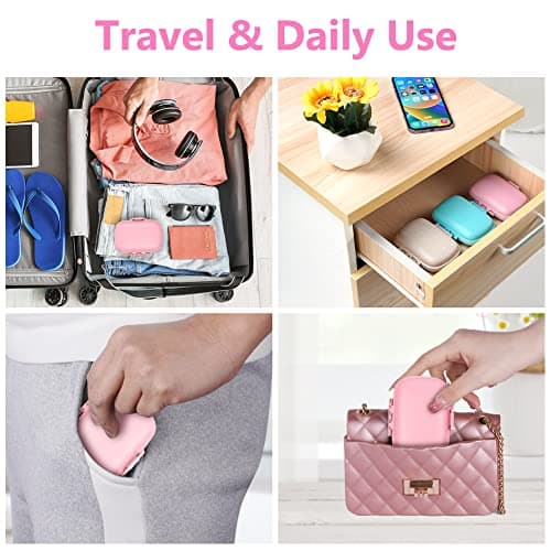 ACWOO Pill Box Organiser, 1Pcs Portable Medicine Storage Box with 8 Compartments, Pill Case Pill Dispenser to Hold Vitamins, Cod Liver Oil, Supplements and Medication for Travel & Work (Pink) — view 6