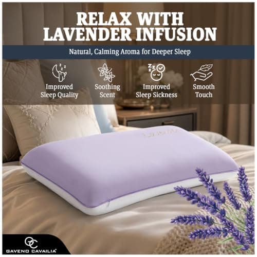 GC GAVENO CAVAILIA Lavender Scent Pillow Memory Foam with Removable Cover — view 4