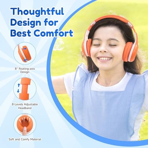 EarFun K2 Kids Headphones Wireless with Mic 45H Playtime, Volume Limit — view 5