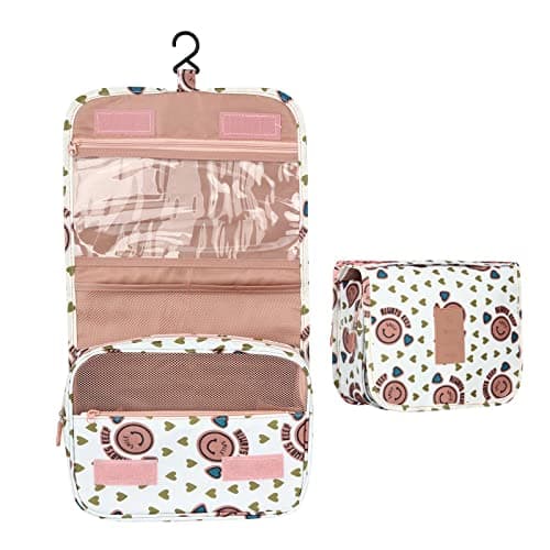PATILWON Hanging Wash Bag Toiletry Bag for Women - Foldable Washbag Cosmetics Toiletries Organizer, Waterproof Wash Bag for Female Girls and Kids Travel