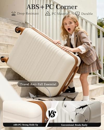 COOLIFE Cabin Suitcase 55x40x20cm Ryanair Cabin Bag ABS+PC Hard Shell TSA — view 5