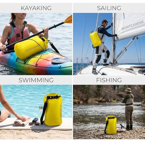ZHEZHI Waterproof Dry Bag, 10L Swimming Bag Roll Top Sack, Waterproof Bag with Shoulder for Paddle Boarding, Lightweight Wet Bags for Swimming, Kayaking, Boating, Fishing — view 5