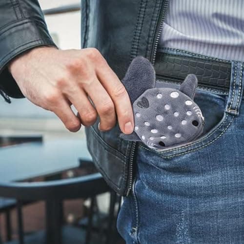 Whale Money Pouch Plush Cartoon Embroidery Pattern Zipper Key Card — view 4