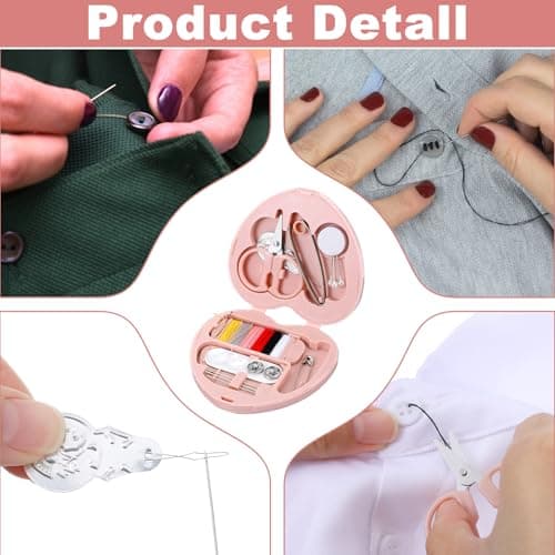 Mini Sewing Kit Travel for Adults, Small Sewing Kit Travel Size Portable Tiny Needle and Thread Kits for Women Wedding Starter Mom Traveling Beginner Traveler Hotel — view 5