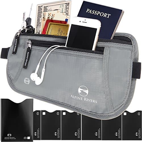 Alpine Rivers Money Belt for Travel - RFID Hidden Wallet, Graphite Grey — view 2