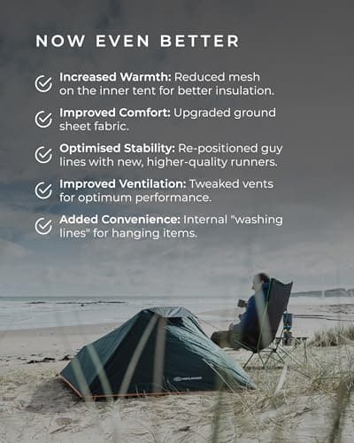Highlander Blackthorn 1 Person Tent – Lightweight & Waterproof. 4 Season Tent for 1 Person. Quick And Easy Pitch Ultra Low-Profile for Hiking, Fishing, Cyclists & Backpacking — view 3