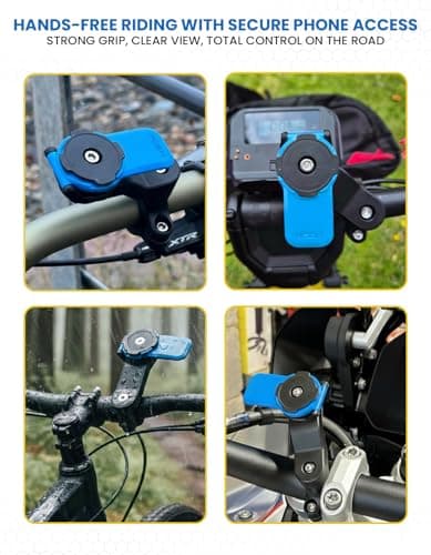 Laven & Ivory Bike Phone Holder for Smartphones (4.7"-7.4") | 360° Rotating Motorcycle Phone Holder | Secure Handlebar Phone Holder for iPhone, Samsung, Cycling, Motorbikes & Scooters (Blue) — view 2