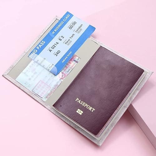 Passport Holder Cover, PU Leather Travel Wallet Case Organiser for Passport, Business Cards, Credit Cards, Boarding Passes (Sleeping owl) — view 6