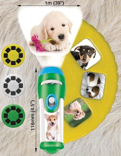 Brainstorm Toys Puppies Stem Torch and Projector – 24 Dog Images, Projects Clear Pictures up to 1 Metre Wide, Interactive Educational Kids Flashlight Toy — view 2
