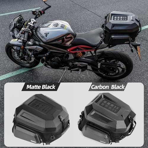 Rhinowalk Motorcycle Tail Bag Travel Luggage Expandable Motorcycle Helmet Bag 23L-35L Waterproof All Weather/Trunk/Rack Bag with Sissy Bar Straps-Matt Black New Upgrade — view 2
