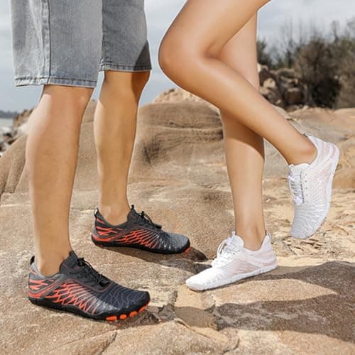 Hike Barefoot Shoes Womens Mens Walking Running Gym Trainers Wide Fit Non-Slip Lightweight Outdoor Swim Surf Water Shoes Orange — view 3