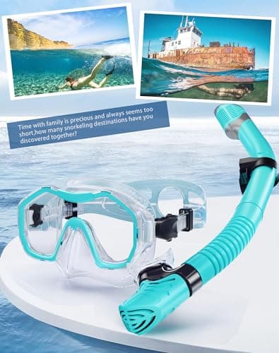 Lealinga Snorkel Set Adults 2Pack, Panoramic View Snorkel Mask — view 5