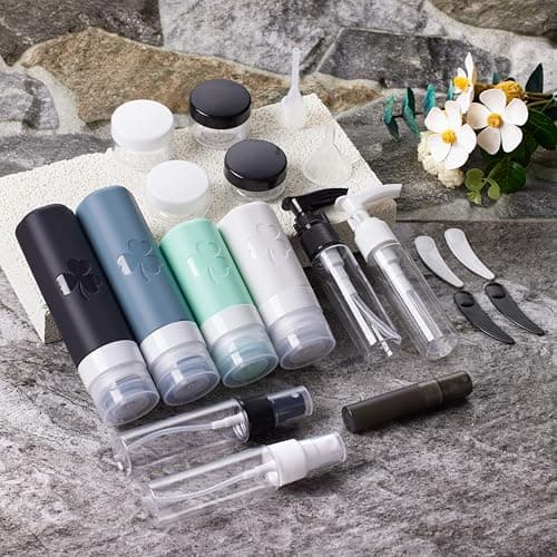 INSFIT 23 Pack Travel Bottles for Toiletries, TSA Approved Silicone Travel Size Toiletries with Toiletry Bag, BPA Free Leak Proof Refillable Travel Essentials for Shampoo Conditioner Lotion — view 6