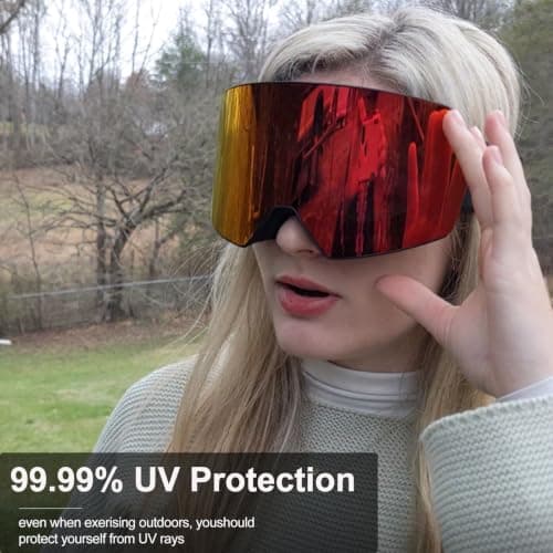 FMY OTG Ski Goggles,Snowboard Goggles for Men,Women & Youth Anti Fog — view 2