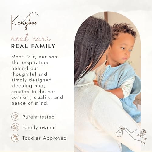 KEIRYBOO - Organic Cotton Muslin Toddler Sleeping Bag, 1.0 TOG Rating, Zipper Closure, Breathable Muslin, Year-Round Comfort (18-24 Months) (Teal) — view 6