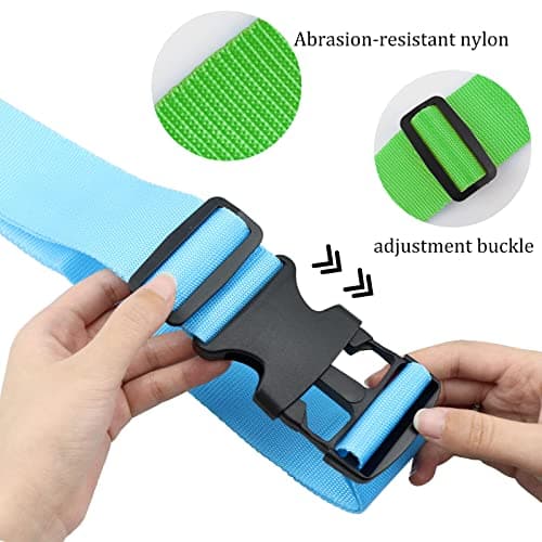 Luggage Suitcase Straps Set, Travel Accessories Thickened Luggage Belt with Quick Release Buckle, Adjustable Black Travel Luggage Straps for Suitcase Baggage (Green, 4 PCS Set) — view 4