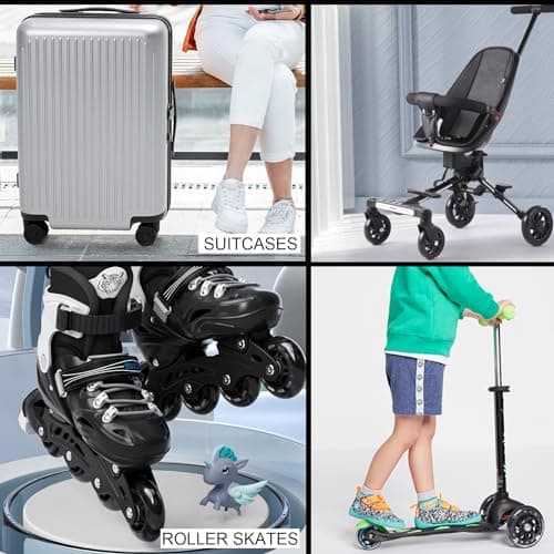 Luggage Suitcase Replacement Wheels Diameter 2 3/4 inch Wear-Resistant Mute Suitcase Luggage Replacement Wheels Rubber Swivel Caster Wheels Repair Kits 4 Wheels (70mm*18mm) — view 4