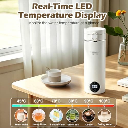 Portable Electric Travel Kettle 500ml, Smart Mini Kettle for Camping Office — view 3