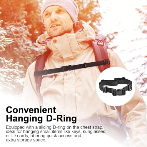 2 Pairs Adjustable Backpack Chest Straps with Quick-Release Buckles — view 4