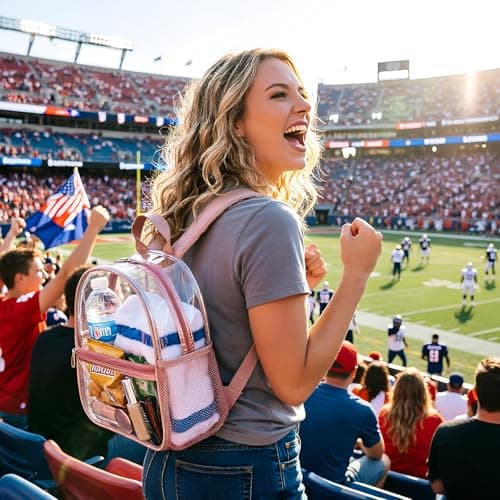 Fomaris Mini Clear Backpack 12 x 12 x 6 Stadium Approved Plastic Backpack, Rose Gold 1pc, S, Casual — view 6