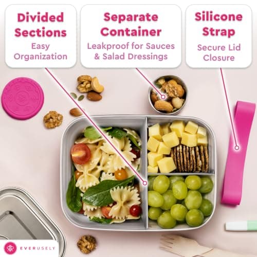 Stainless Steel Bento Box & Condiment Container - Dragonfruit, 47oz / 1.4 L — view 4