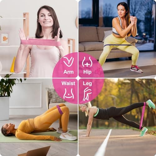 Resistance Bands [Set of 5], Potok Resistance Band for Women and Men,Skin-Friendly Resistance Fitness Exercise Loop Bands with Carry Bag for Pilates, Training, Physio Therapy, Stretching — view 5