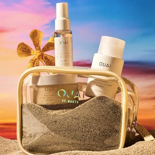 OUAI Wanna Get A-OUAI Kit – Limited Edition Travel Set with Cleanser, Body Crème & Hair & Body Mist – St. Barts Scent – Hydrating & Nourishing – 3-Piece Gift Set — view 2