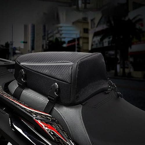 HHD_ABC Motorcycle Tail Bag for Yamaha MT-125 YZF-R125 210D,Motorbike Saddle Bag,Motorcycle Rear Seat Luggage,Hard Shell Waterproof Motorcycle Tail Bag,for Storage, Travel, Cycling — view 2