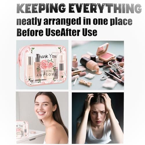 KOOSREEL Clear Travel Toiletries Bag for Women, 2 Packs TSA Approved Toiletry Bag with Zippers Travel Essentials PVC Waterproof Cosmetic Clear Wash Bag for Girls — view 6