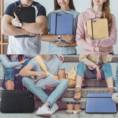 DOMISO 14 Inch Laptop Sleeve Case – Premium Waterproof & Shockproof Protective Cover for MacBook Pro M3/M2/M1 (A2779, A2442) & 14" MacBook Air | Slim Fit with Front Pocket & Carry Handle ，Blue — view 6