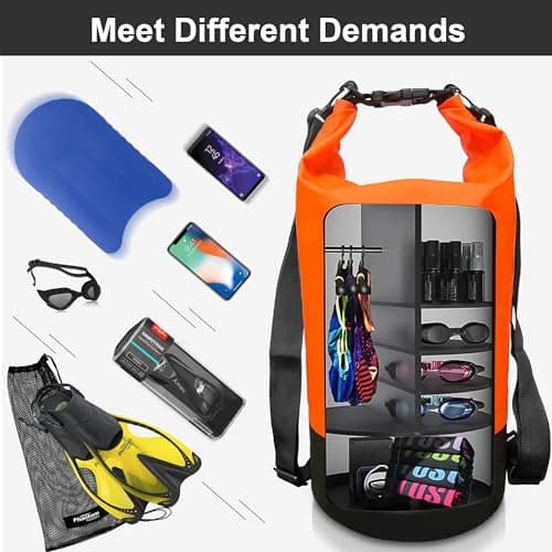 Blackace arteesol Waterproof Dry Bag 5L 10L 20L 30L Waterproof Bag with Long Adjustable Handle for Kayaking Boat Excursion Canoe/Fishing/Rafting/Swimming/Snowboarding — view 5