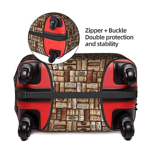 FSCEV Wine Cork Trolley Suitcase Protective Cover Business Travel Luggage Protector Fashion 18-32 Inches — view 4