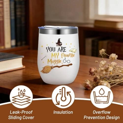 Huipalon Stainless Steel Tumbler 12oz Wizard Themed Travel Tumbler Coffee Cup with Straw, Brush, Cup Lid - Magic Themed Gifts for Adults Kids Witch Gifts — view 4