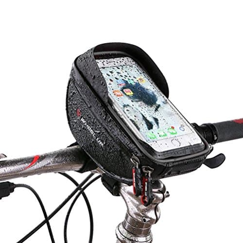 XPhonew Bike Handlebar Bag, Bicycle Phone Mount, Waterproof Cycling Frame Top Tube Pouch Pannier Bike Phone Holder Stand for iPhone 16 15 14 13 12 11 Pro Max XS 8 Plus Samsung Smartphones up to 6.5'' — view 2