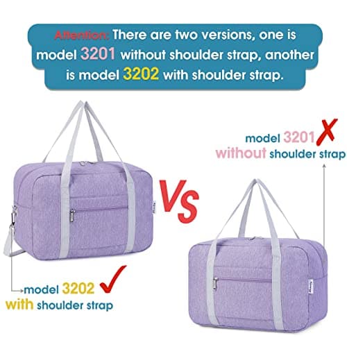 for Ryanair Airlines Underseat Cabin Bag 40X20X25 Foldable Travel Duffel Bag Holdall Tote Carry on Luggage Overnight for Women and Men 20L (Purple (with Shoulder Strap)) — view 6