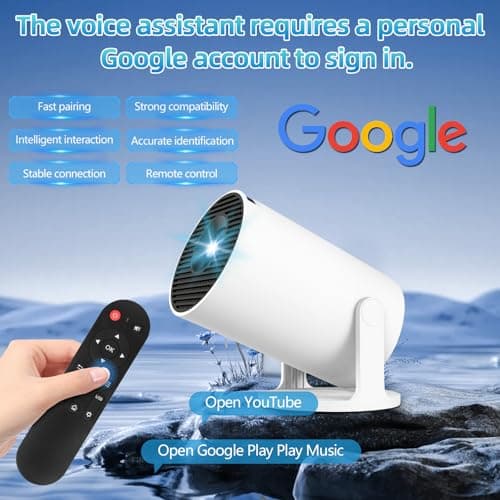 Mini Projector for Bedroome WiFi 6 BT 5.4 1080P Support Smart Projector Compatible with Laptop PC Smartphone Auto Keystone 180° Rotatable — view 3