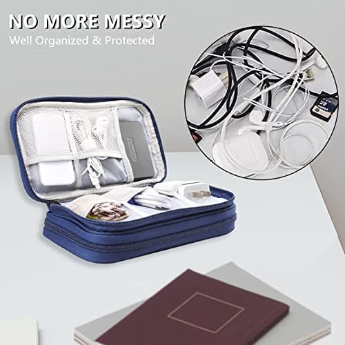 Teskyer Travel Cable Organiser Bag, Travel Essential, Navy Blue — view 2