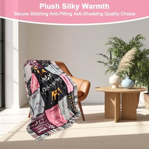 Vicloon Flannel Blanket Gifts, 150x130cm Hug Gifts Blanket, Funny Birthday Blankets, Soft Throw Gift Blankets with Heartfelt Quotes, Friendship Feel Better Present for Birthday,Christmas,Graduation — view 3