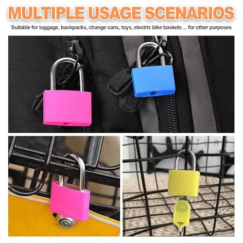 5PCS Suitcase Locks with Keys, Metal Luggage Padlocks, Multicolor Mini Padlock for Suitcase, Practical Travel Lock for Luggage for Backpack, Laptop Bag & Boxes — view 5